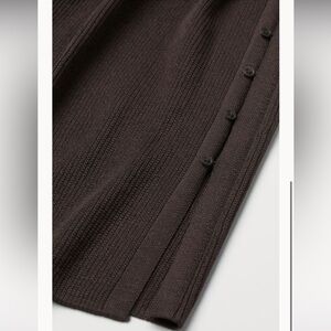 H&M ribbed V neck maxi dress in Mocha Brown colour size XS